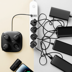 VEGER VG-W007 - VEGER 4 power banks con base de carga - Capacidad 5000mAh / Power bank - Entradas POGO Pin, USB-C, Conector USB-C - Salidas 2 con Lightning, 2 con USB-C - Carga 4 Power banks a la vez - Carga rápida PD20W - imagen 3