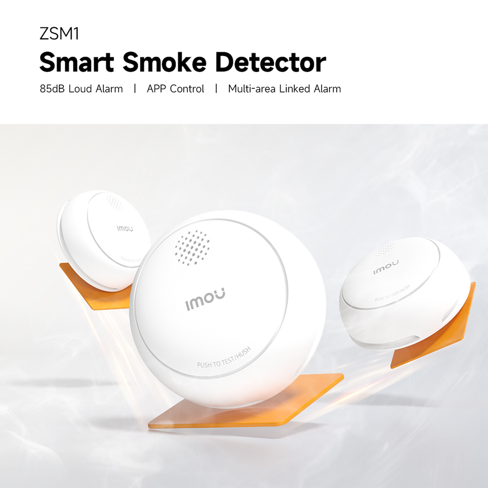 IMOU ZSM1-EU-IMOU - Detector de humo IMOU - Sirena 85 dB incorporada - Protocolo Zigbee / Requiere Hub (incluido) - Multi-area Linked Alarm - Duración de batería 5 años - Certificado EN 14604 - imagen 3