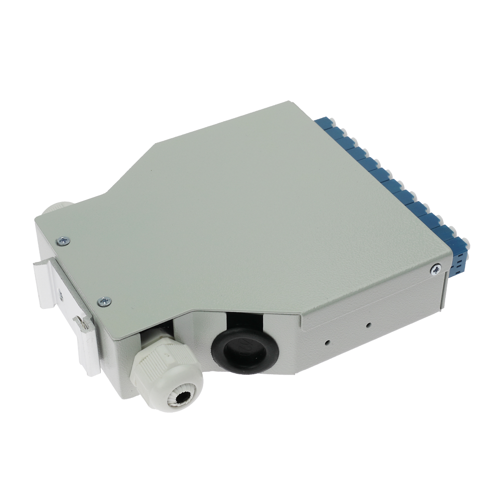 MARCA BLANCA FIBERBOX-DIN-12-LC-UPC - Caja de distribución de fibra para carril DIN - Incluye 12 adaptadores LC dúplex preinstalados - Pulido UPC para baja pérdida de señal óptica - Bandeja de empalme interna integrada - Se suministra vacía, sin pigtails - imagen 3