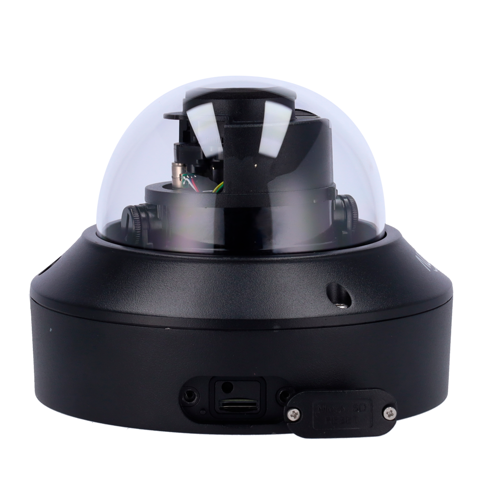 UNIVIEW UV-IPC3234SB-ADZK-I0-BLACK - Cámara Domo IP Uniview - Gama Prime - 4 MP | Lente 2.7 ~ 13.5 mm | microSD 256 GB - IR 40 m | WDR 120 dB - Light Hunter | Conteo de personas - PoE | UMD | SIP | IP67 | IK10 | Negro - Reset | Micrófono | Alarma | Audio - imagen 3