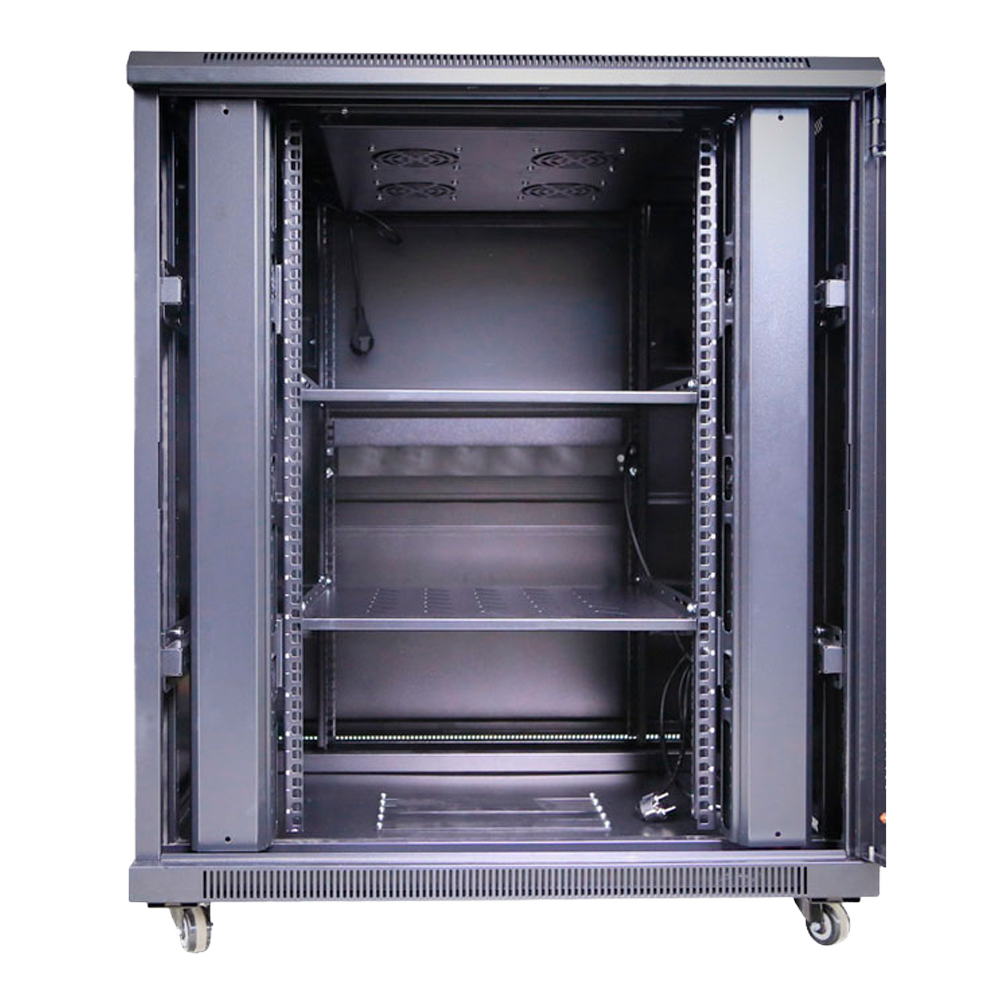 MARCA BLANCA RACK-18UFN-8D8W - Armario rack para cualquier equipo de red - Capacidad para instalar dispositivos de hasta 18U - Formato ancho y profundo de 800x800 mm - Soporta cargas muy pesadas de hasta 800 kg - Con ventilación integrada y pasacables lim - imagen 3