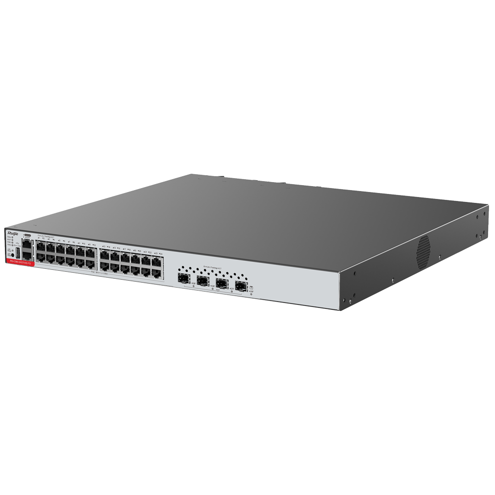 RUIJIE ENTERPRISE RG-CS83-24GT4XS - Ruijie Cloud Managed Layer 3 Access Switch - 28 Puertos Totales (24 GE / 4 Uplinks 10G SFP+) - Enlaces de fibra de 10 Gbps de ultra velocidad - Diseño fanless silencioso de disipación natural - Redundancia de arranque D - imagen 3