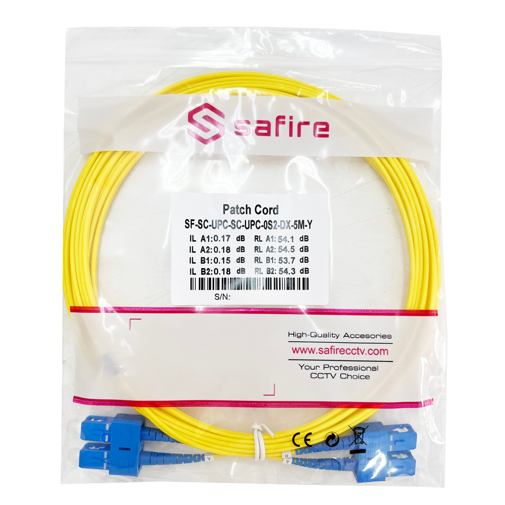 SAFIRE SF-SC-UPC-SC-UPC-OS2-DX-5M-Y - Cable de conexión de fibra óptica - Fibra monomodo OS2 - Conector SC UPC dúplex - Longitud 5m - Cubierta LSZH - Compatibilidad genérica - imagen 3