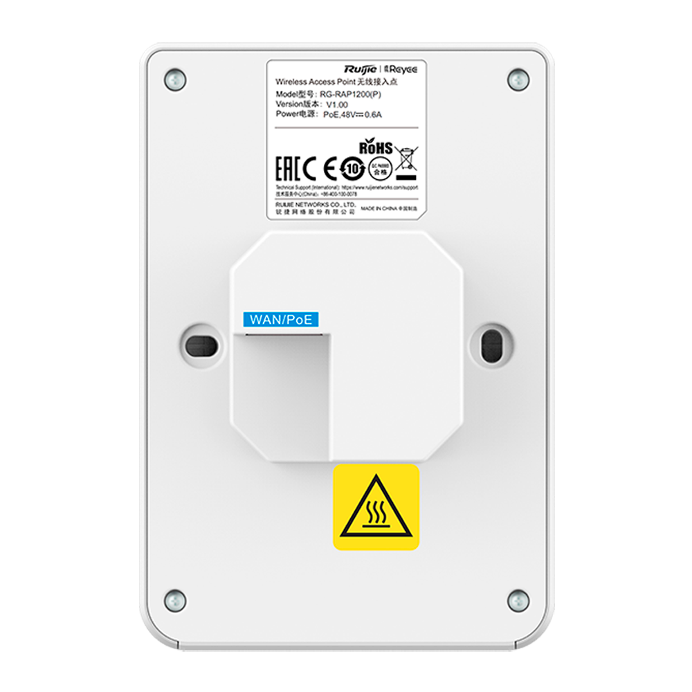 REYEE RG-RAP1200(P) - Reyee - AP de Pared Omnidireccional Wi-Fi 5 - Frecuencia 2.4 y 5 GHz - Velocidad transmisión hasta 1267 Mbps - Switch Gigabit 4 puertos integrado - Instalación cajas mecanismo - imagen 3