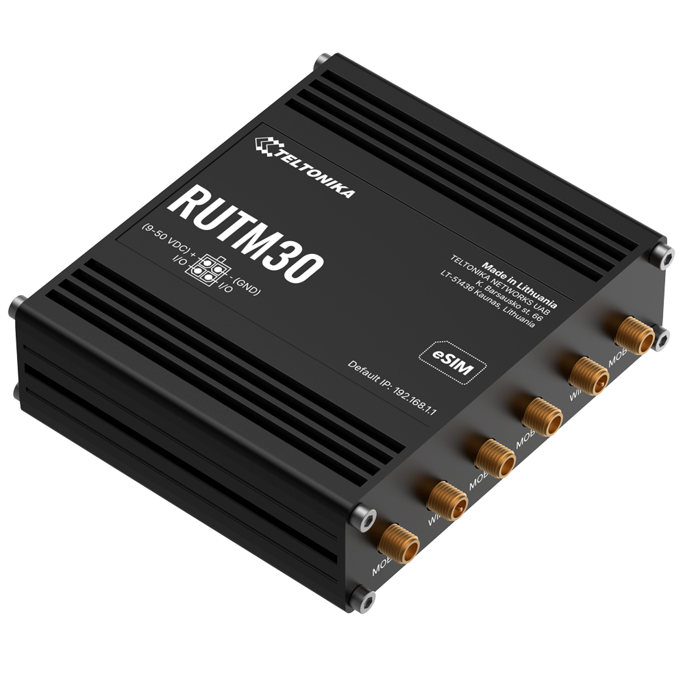 TELTONIKA TK-RUTM30 - Teltonika Router Industrial 5G - Failover automático entre WAN, móvil y Wi-Fi - Conectividad Wi-Fi 5 de hasta 300 Mbps - Resiliencia con eSIM y ranura SIM física - VPN avanzada: IPsec, OpenVPN y WireGuard - Chasis compacto de alumini - imagen 3