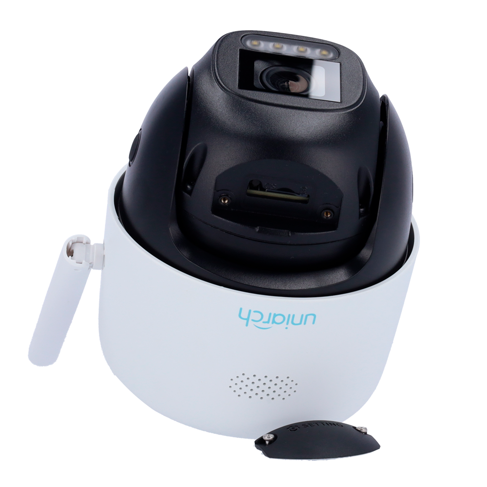 UNIARCH UV-UHO-P3C-M5F4 - Cámara IP PT WiFi | Uniarch - 5 MP | Lente 4 mm | microSD 512 GB - Luz blanca 30 m - Color Hunter con tecnología Wise-ISP - Disuasión activa | UMD | IP66 - Botón de reset | Micrófono y altavoz incorporado - imagen 3