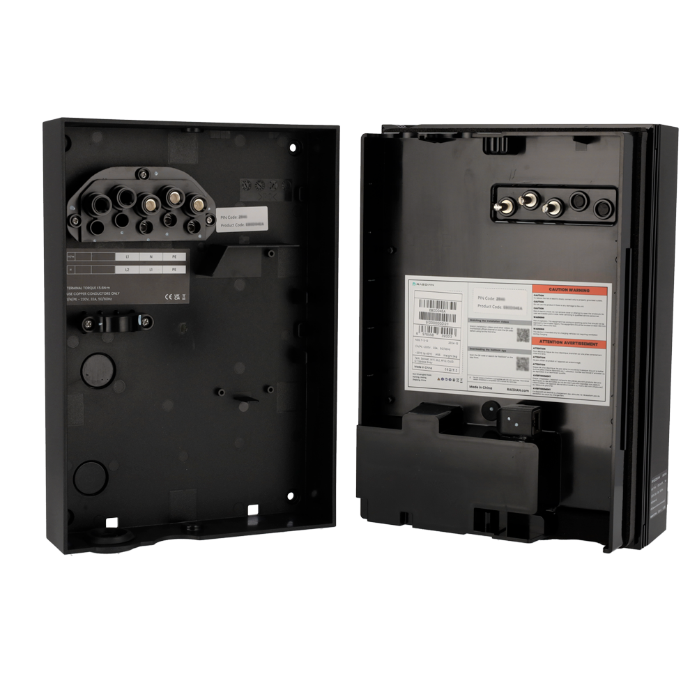RAEDIAN RD-NEO-7-S-GREY - Cargador para vehículos eléctricos - Potencia 7,4 kW / 32A / Monofásica - Conector tipo 2 - Protección IP55, IK10 - Monitorización desde la APP - Color gris espacial - imagen 3