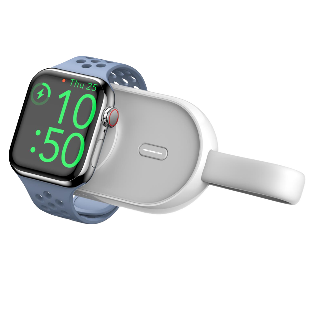 VEGER VG-W0102 - VEGER Power bank inalámbrica con LEDs - Capacidad 1200mAh - Entrada USB-C - Salida Inalámbrica para AppleWatch - Carga 1 dispositivo - Color blanco - imagen 3