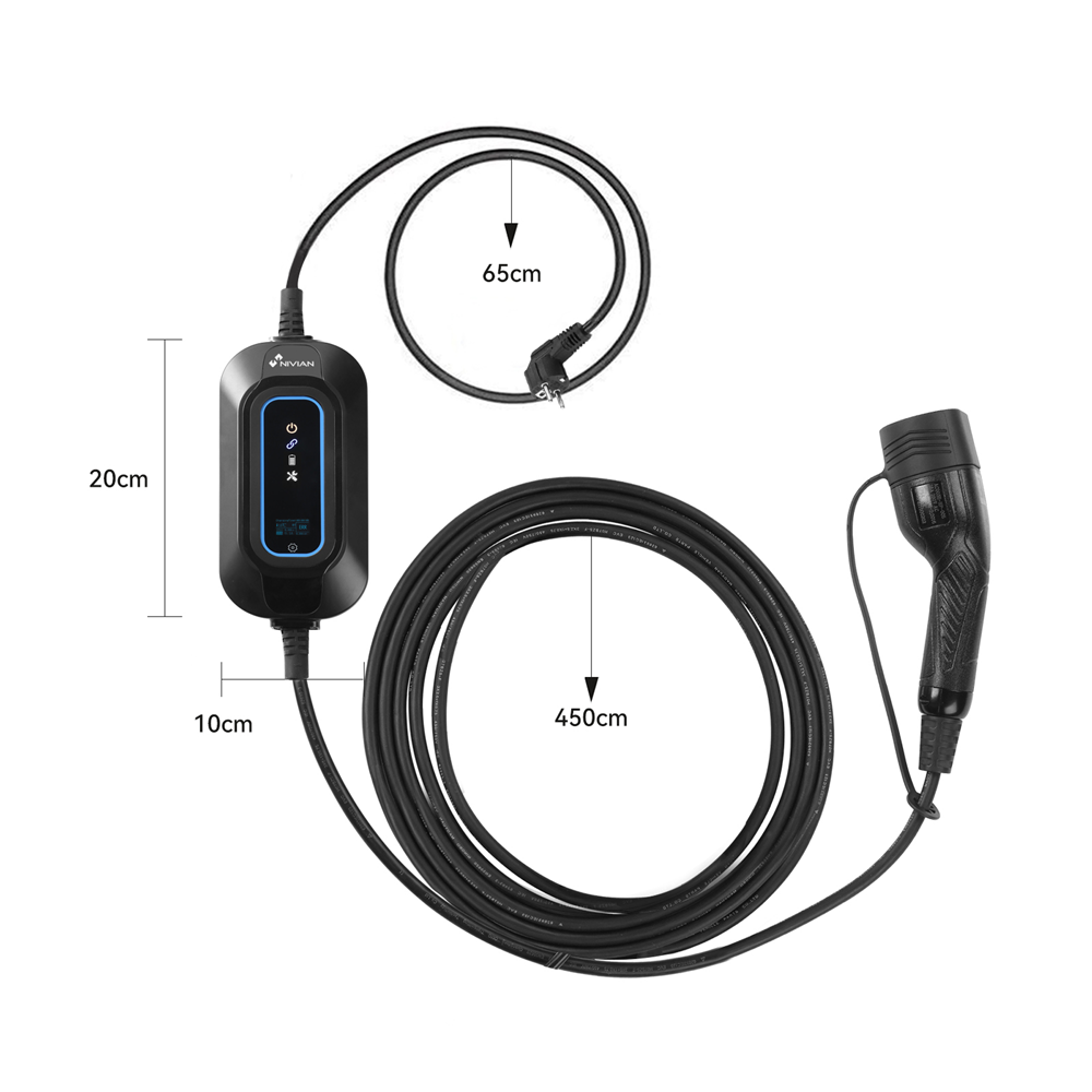 NIVIAN NV-EVCHARGER-PORTABLE-SCHUKO - Cargador portable para vehículos eléctricos - Potencia 3,7kW / 16A / Monofásica - Conector tipo 2 - Protección IP65 - Plug and Charge - Salida Schuko - imagen 3