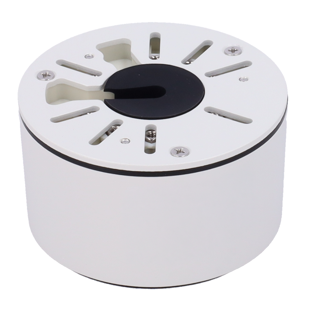 MARCA BLANCA JBOX-78-WHITE - Caja de conexiones - Para cámaras Bullet, Domo y Turret - Para cámaras con la salida de cable descentrada - Instalación en techo o pared - Color blanco | 100 Ø × 54.5 (Fo) mm - imagen 3