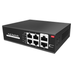 MARCA BLANCA SW0604POE-65-E - Switch PoE - 4 puertos PoE + 2 Uplink RJ45 - Velocidad hasta 100 Mbps en todos los puertos - Hasta 60W en total para todos los puertos - Ancho de banda 1.2 Gbps - Norma IEEE802.3af (PoE) / at (PoE+) - imagen 3