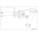 HIKVISION DS-1661ZJ - Soporte de techo - Para cámaras domo - Apto para uso en exterior - Color blanco | 200 (Al) x 116 (Ø) mm - Compatible con Hiwatch Hikvision - Pasador de cables - imagen 2