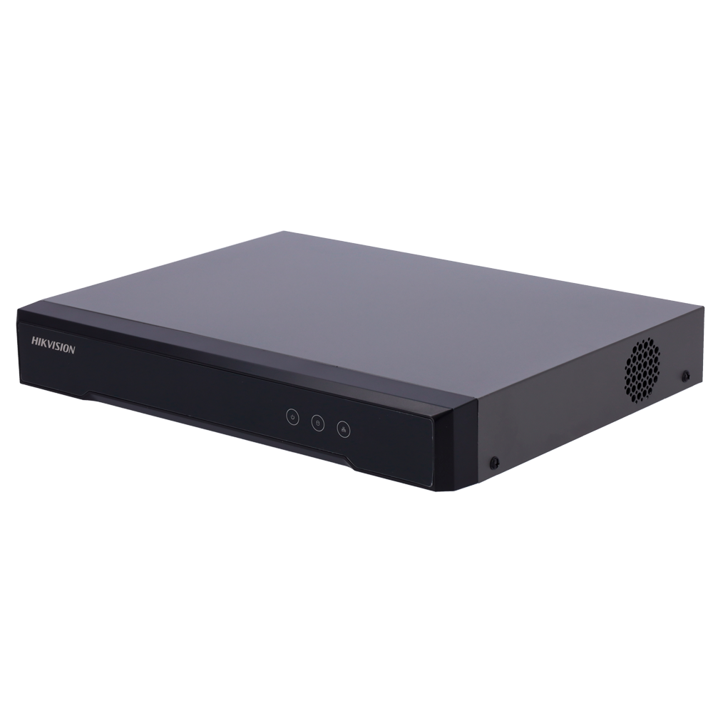 HIKVISION iDS-6716HUHI-M - Hikvision Encoder - 16 entradas analógicas | Hasta 24 entradas IP - Resolución máxima 8 Mpx en TVI - Detección de movimiento 2.0 | AcuSense - Alarmas | Audio | Salida de vídeo CVBS - Admite 2 discos duros